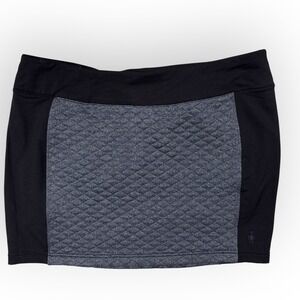 Smartwool Corbet 120 Quilted Merino Wool Skirt XL Black Gray Athletic Mini Skirt